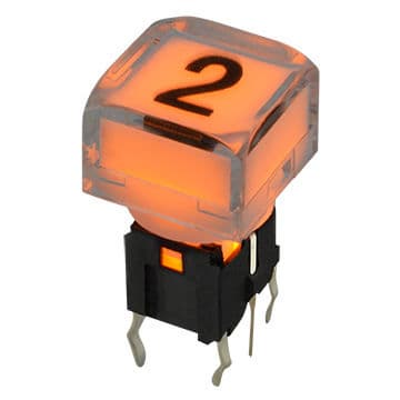 Tactile push button switch with led light